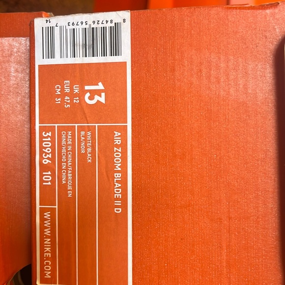 Nike air zoom blade II D Football cleats white black new in box men\'s 310936 101 main image 5